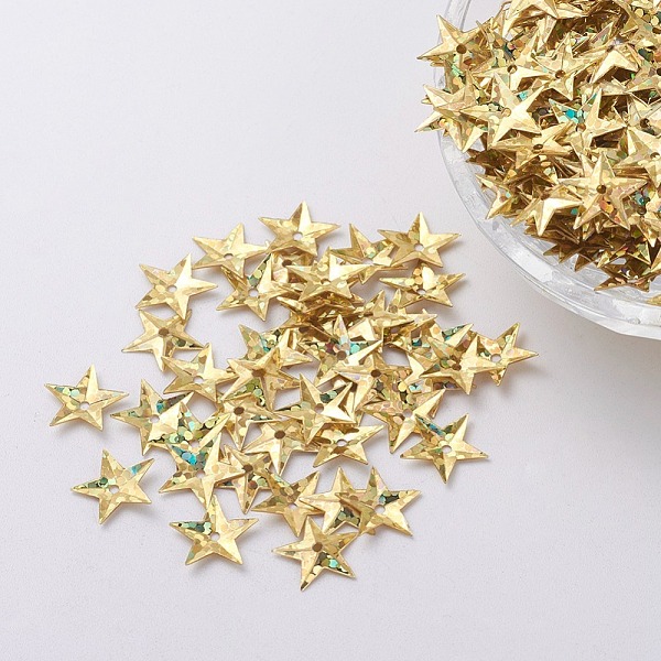 PandaHall Ornament Accessories Plastic Paillette/Sequins Beads, Star, Gold, 10x10x0.8mm, Hole: 1mm Plastic Star Gold
PandaHall Ornament Accessories Plastic Paillette/Sequins Beads, Star, Gold, 10x10x0.8mm, Hole: 1mm Plastic Star Gold