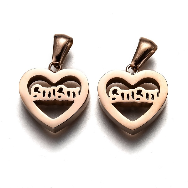 PandaHall Ion Plating(IP) Mother's Day 304 Stainless Steel Pendants, Cut-Out, Hollow, Manual Polishing, Heart with Word Mama, Rose Gold...
PandaHall Ion Plating(IP) Mother's Day 304 Stainless Steel Pendants, Cut-Out, Hollow, Manual Polishing, Heart with Word Mama, Rose Gold...