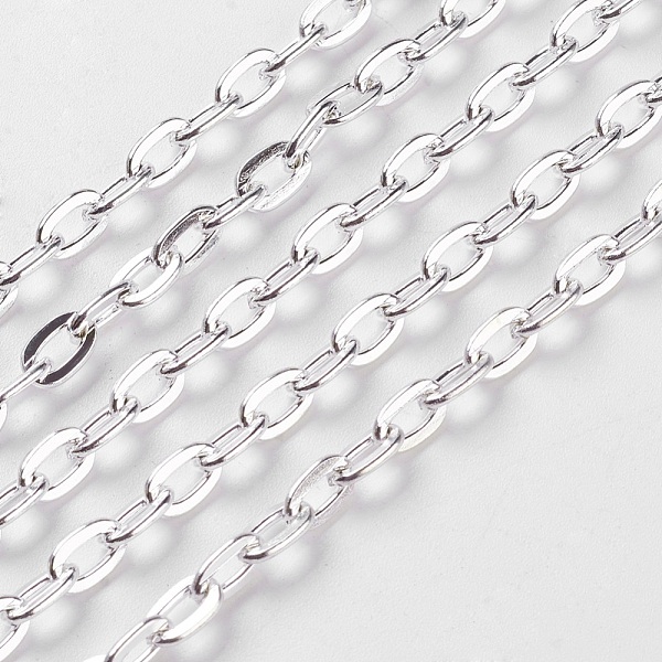 PandaHall Iron Cable Chains, Unwelded, Flat Oval, Cadmium Free & Lead Free, Silver Color Plated, 7x5.1x1.2mm Iron Silver
PandaHall Iron Cable Chains, Unwelded, Flat Oval, Cadmium Free & Lead Free, Silver Color Plated, 7x5.1x1.2mm Iron Silver