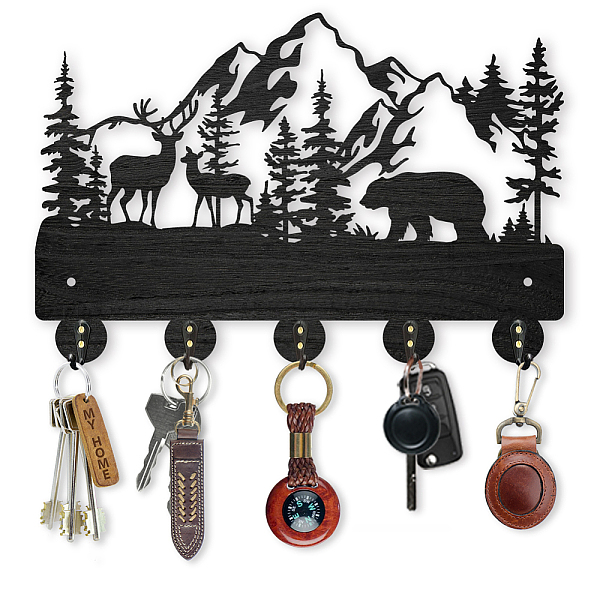 PandaHall Wood & Iron Wall Mounted Hook Hangers, Decorative Organizer Rack, with 2Pcs Screws, 5 Hooks for Bag Clothes Key Scarf Hanging..., Black
PandaHall Wood & Iron Wall Mounted Hook Hangers, Decorative Organizer Rack, with 2Pcs Screws, 5 Hooks for Bag Clothes Key Scarf Hanging..., Black