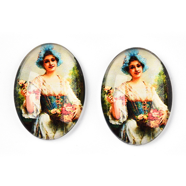 PandaHall Glass Cabochons, with European Style Pattern, Oval, Sky Blue, 25x18x6mm Glass Oval
PandaHall Glass Cabochons, with European Style Pattern, Oval, Sky Blue, 25x18x6mm Glass Oval