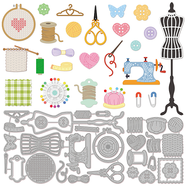 PandaHall Sewing Theme Carbon Steel Cutting Dies Stencils, for DIY Scrapbooking, Photo Album, Decorative Embossing Paper Card, Stainless...
PandaHall Sewing Theme Carbon Steel Cutting Dies Stencils, for DIY Scrapbooking, Photo Album, Decorative Embossing Paper Card, Stainless...