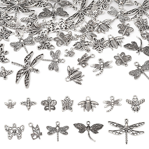 PandaHall 48Pcs 12 Style Tibetan Style Alloy Pendants, Dragonfly & Bee & Butterfly, Antique Silver, 10~25x10~35x1.5~3mm, Hole: 1.2~2.5mm...
PandaHall 48Pcs 12 Style Tibetan Style Alloy Pendants, Dragonfly & Bee & Butterfly, Antique Silver, 10~25x10~35x1.5~3mm, Hole: 1.2~2.5mm...