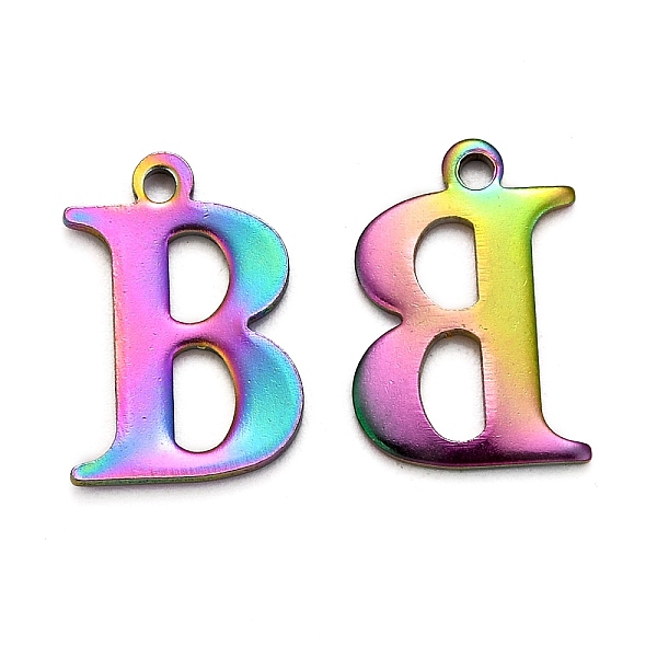 PandaHall Ion Plating(IP) 304 Stainless Steel Alphabet Charms, Rainbow Color, Letter.B, 12x8x1mm, Hole: 1mm 304 Stainless Steel Letter B
PandaHall Ion Plating(IP) 304 Stainless Steel Alphabet Charms, Rainbow Color, Letter.B, 12x8x1mm, Hole: 1mm 304 Stainless Steel Letter B