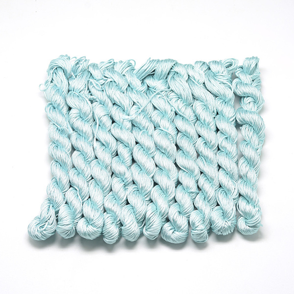 PandaHall Braided Polyester Cords, Sky Blue, 1mm, about 28.43 yards(26m)/bundle, 10 bundles/bag Polyester Blue
PandaHall Braided Polyester Cords, Sky Blue, 1mm, about 28.43 yards(26m)/bundle, 10 bundles/bag Polyester Blue