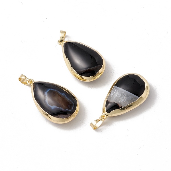 PandaHall Natural Black Agate Pendants, with Light Gold Tone Brass Findings, Cadmium Free & Lead Free, Dyed & Heated, Teardrop...
PandaHall Natural Black Agate Pendants, with Light Gold Tone Brass Findings, Cadmium Free & Lead Free, Dyed & Heated, Teardrop...