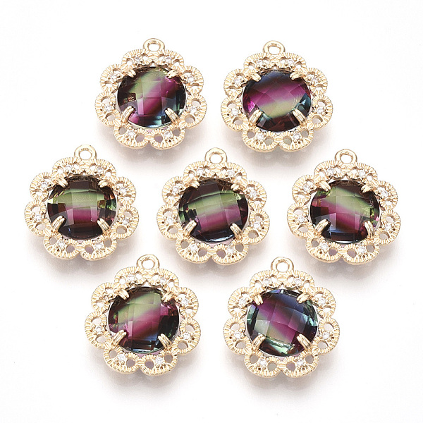 PandaHall Brass Pendants, with Faceted Glass and Clear Rhinestone, Flower, Golden, Colorful, 18x16.5x6mm, Hole: 1.2mm Brass+Glass Flower
PandaHall Brass Pendants, with Faceted Glass and Clear Rhinestone, Flower, Golden, Colorful, 18x16.5x6mm, Hole: 1.2mm Brass+Glass Flower
