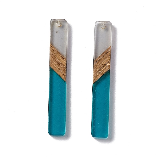 PandaHall Transparent Resin & Walnut Wood Big Pendants, Rectangle Charms, Teal, 52x7x3.5mm, Hole: 1.8mm Resin+Wood Rectangle Cyan
PandaHall Transparent Resin & Walnut Wood Big Pendants, Rectangle Charms, Teal, 52x7x3.5mm, Hole: 1.8mm Resin+Wood Rectangle Cyan