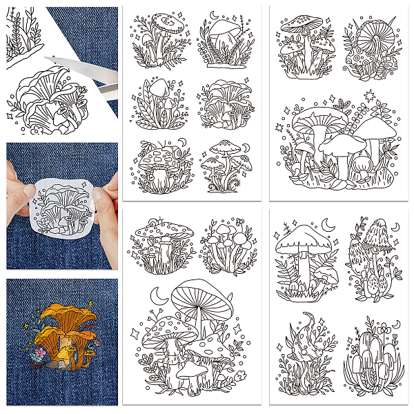 PandaHall 4 Sheets 11.6x8.2 Inch Stick and Stitch Embroidery Patterns, Non-woven Fabrics Water Soluble Embroidery Stabilizers, Mushroom...
PandaHall 4 Sheets 11.6x8.2 Inch Stick and Stitch Embroidery Patterns, Non-woven Fabrics Water Soluble Embroidery Stabilizers, Mushroom...