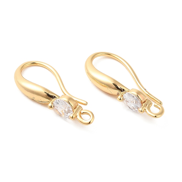 PandaHall Brass Earring Hooks, Ear Wire, with Glass, Real 18K Gold Plated, 19x7.5mm, Hole: 1.2mm Brass
PandaHall Brass Earring Hooks, Ear Wire, with Glass, Real 18K Gold Plated, 19x7.5mm, Hole: 1.2mm Brass