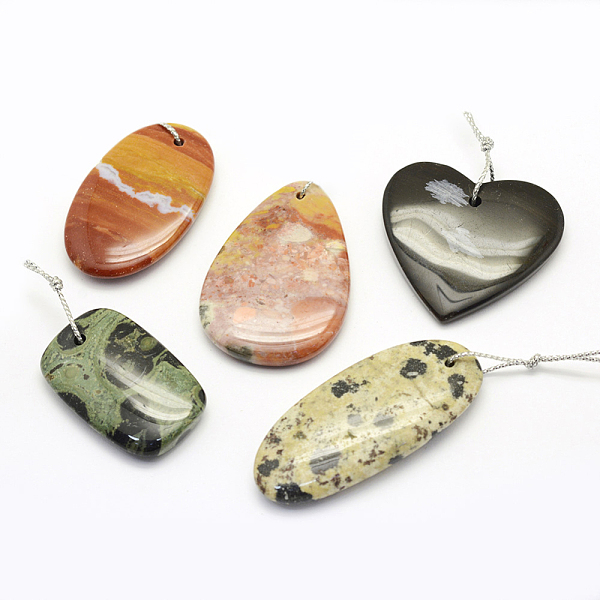 PandaHall Natural Mixed Stone Pendants, Mixed Shapes, 30~66x18~52x3~14mm, Hole: 2mm Mixed Stone Mixed Shapes
PandaHall Natural Mixed Stone Pendants, Mixed Shapes, 30~66x18~52x3~14mm, Hole: 2mm Mixed Stone Mixed Shapes