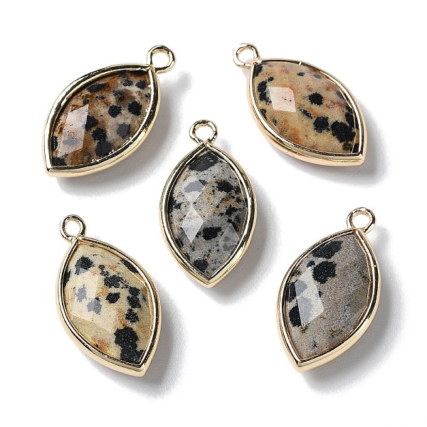 PandaHall Natural Dalmatian Jasper Pendants, with Platinum Brass Edge, Faceted, Horse Eye, 22x12x5.5mm, Hole: 1.8mm Dalmatian Jasper Eye
PandaHall Natural Dalmatian Jasper Pendants, with Platinum Brass Edge, Faceted, Horse Eye, 22x12x5.5mm, Hole: 1.8mm Dalmatian Jasper Eye