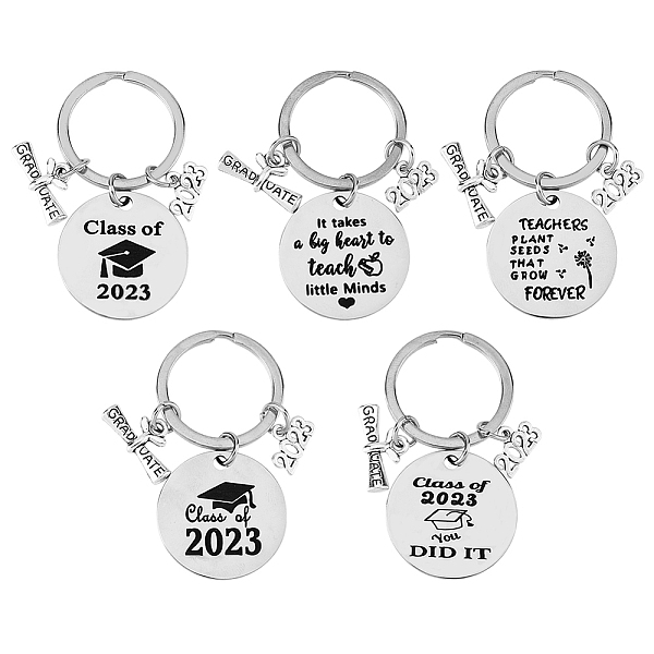 PandaHall SUPERFINDINGS 5Pcs 5 Style Class of 2023 Graduation Gifts Stainless Steel Keychain, 2023 Year Charm Signet Pendant Keychain...
PandaHall SUPERFINDINGS 5Pcs 5 Style Class of 2023 Graduation Gifts Stainless Steel Keychain, 2023 Year Charm Signet Pendant Keychain...