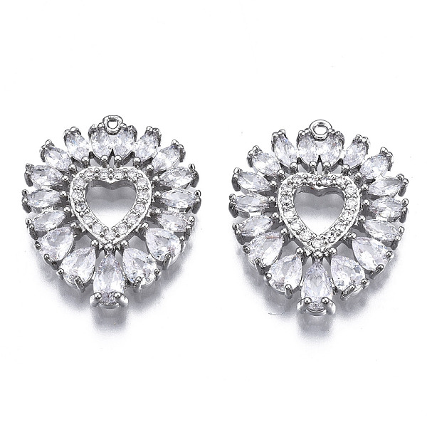 PandaHall Brass Micro Pave Clear Cubic Zirconia Pendants, Heart, Platinum, 21x17x3mm, Hole: 1mm Brass+Cubic Zirconia Heart Clear
PandaHall Brass Micro Pave Clear Cubic Zirconia Pendants, Heart, Platinum, 21x17x3mm, Hole: 1mm Brass+Cubic Zirconia Heart Clear