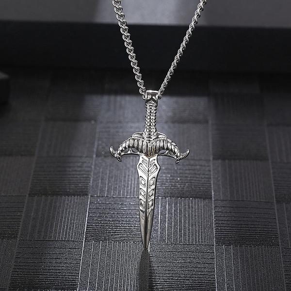 PandaHall Luxury Stainless Steel Sword Pendant Necklace for Daily Wear, Unisex. Stainless Steel
PandaHall Luxury Stainless Steel Sword Pendant Necklace for Daily Wear, Unisex. Stainless Steel