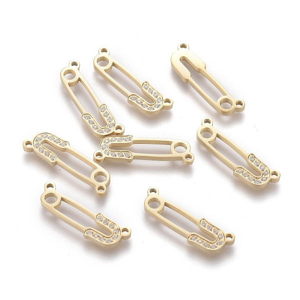 PandaHall 316 Surgical Stainless Steel Micro Pave Cubic Zirconia Pendants, Safety Pin Shapes, Golden, 18x5.5x1.3mm, Hole: 1mm Stainless..., Clear
PandaHall 316 Surgical Stainless Steel Micro Pave Cubic Zirconia Pendants, Safety Pin Shapes, Golden, 18x5.5x1.3mm, Hole: 1mm Stainless..., Clear