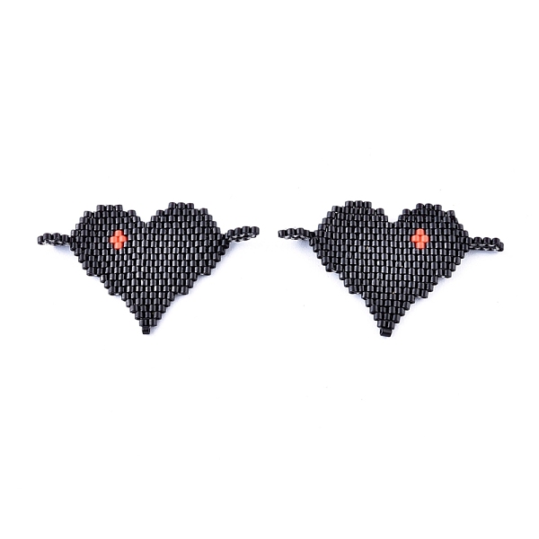 PandaHall Handmade Seed Beads Links Connectors, with Elastic Thread, Loom Pattern, Heart, Black, 26~27x44x1.5~3.5mm, Hole: 3mm Glass Heart...
PandaHall Handmade Seed Beads Links Connectors, with Elastic Thread, Loom Pattern, Heart, Black, 26~27x44x1.5~3.5mm, Hole: 3mm Glass Heart...