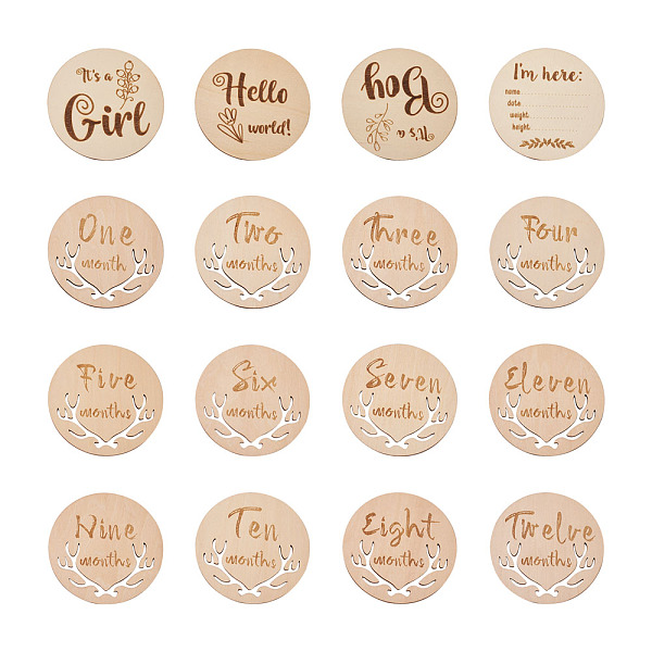 PandaHall Basswood Milestone Cards, with Word, Flat Round, BurlyWood, 100x3mm, 2sets/bag Wood Word Orange
PandaHall Basswood Milestone Cards, with Word, Flat Round, BurlyWood, 100x3mm, 2sets/bag Wood Word Orange