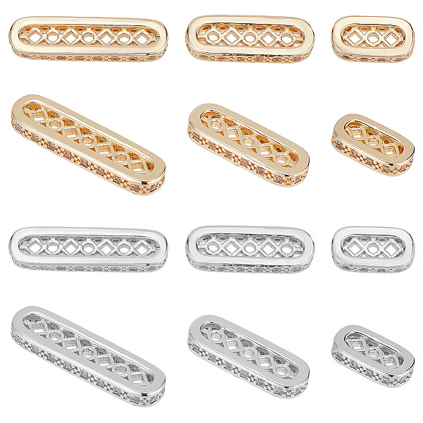 PandaHall GOMAKERER 12Pcs 6 Styles Brass Pave Cubic Zirconia Multi-Stand Links, Oval Links, Platinum & Light Gold, 11.5~22x6x2.5mm, Hole...
PandaHall GOMAKERER 12Pcs 6 Styles Brass Pave Cubic Zirconia Multi-Stand Links, Oval Links, Platinum & Light Gold, 11.5~22x6x2.5mm, Hole...