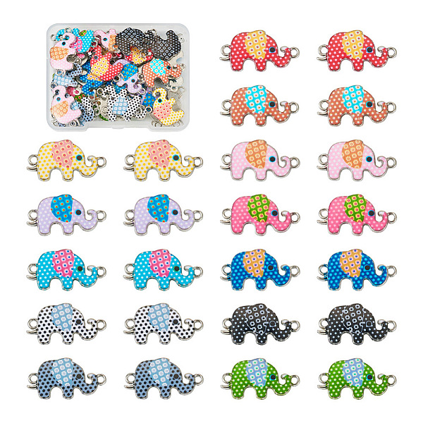 PandaHall 48Pcs 12 Styles Alloy Enamel Connector Charms, Platinum, Polka Dot Elephant Link, Mixed Color, 13x24x2mm, Hole: 1.6mm, 4pcs/color..., Multicolor
PandaHall 48Pcs 12 Styles Alloy Enamel Connector Charms, Platinum, Polka Dot Elephant Link, Mixed Color, 13x24x2mm, Hole: 1.6mm, 4pcs/color..., Multicolor