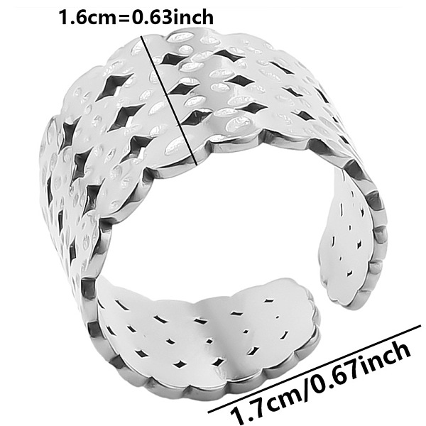 PandaHall Minimalist Hammered 304 Stainless Steel Cuff Rings, Wide Band Open Rings Stainless Steel
PandaHall Minimalist Hammered 304 Stainless Steel Cuff Rings, Wide Band Open Rings Stainless Steel