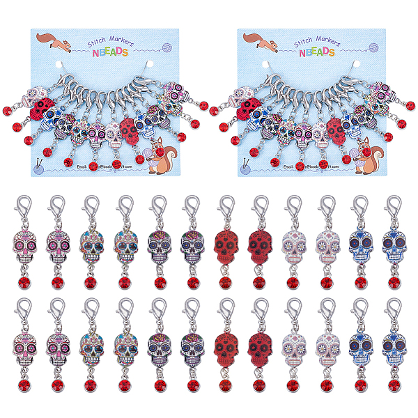 PandaHall Alloy Enamel Sugar Skull Charm Locking Stitch Markers, Zinc Alloy Lobster Claw Clasps Locking Stitch Marker, for MexicoHoliday..., Multicolor
PandaHall Alloy Enamel Sugar Skull Charm Locking Stitch Markers, Zinc Alloy Lobster Claw Clasps Locking Stitch Marker, for MexicoHoliday..., Multicolor