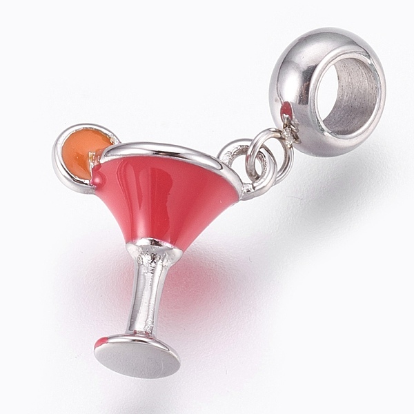 PandaHall 304 Stainless Steel European Dangle Charms, Large Hole Pendants, with Enamel, Cup, Crimson, Stainless Steel Color, 25mm, Hole: 4mm..., Pink
PandaHall 304 Stainless Steel European Dangle Charms, Large Hole Pendants, with Enamel, Cup, Crimson, Stainless Steel Color, 25mm, Hole: 4mm..., Pink