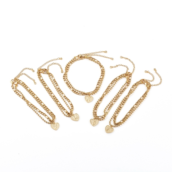 PandaHall 304 Stainless Steel Charm Anklets & Chain Anklets Sets, with Figaro Chains and Ball Chains, Heart with Letter, Golden, 9-1/2 inch...
PandaHall 304 Stainless Steel Charm Anklets & Chain Anklets Sets, with Figaro Chains and Ball Chains, Heart with Letter, Golden, 9-1/2 inch...