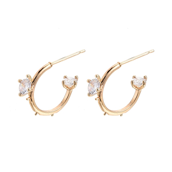 PandaHall Brass with Glass Stud Earrings Findings, for Half Drilled Beads, C-shape, Nickel Free, Real 18K Gold Plated, 15x5mm, Pin: 0.7mm..., Clear
PandaHall Brass with Glass Stud Earrings Findings, for Half Drilled Beads, C-shape, Nickel Free, Real 18K Gold Plated, 15x5mm, Pin: 0.7mm..., Clear