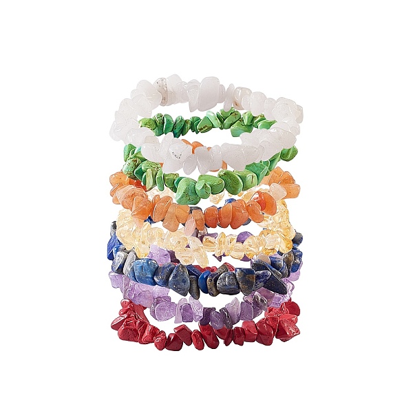 PandaHall 7Pcs 7 Colors Unisex Chip Natural & Synthetic Gemstone Beaded Stretch Bracelets, with Velvet Bag, Inner Diameter: 1-3/4~2 inch...
PandaHall 7Pcs 7 Colors Unisex Chip Natural & Synthetic Gemstone Beaded Stretch Bracelets, with Velvet Bag, Inner Diameter: 1-3/4~2 inch...