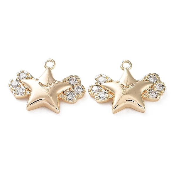PandaHall Brass with Clear Cubic Zirconia Charms, Star & Wing, Real 18K Gold Plated, 11.5x15x3mm, Hole: 1mm Brass+Cubic Zirconia Star Clear
PandaHall Brass with Clear Cubic Zirconia Charms, Star & Wing, Real 18K Gold Plated, 11.5x15x3mm, Hole: 1mm Brass+Cubic Zirconia Star Clear