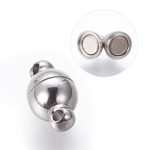 PandaHall 304 Stainless Steel Magnetic Clasps, Round, Stainless Steel Color, 10x6mm, Hole: 1mm 304 Stainless Steel Round
PandaHall 304 Stainless Steel Magnetic Clasps, Round, Stainless Steel Color, 10x6mm, Hole: 1mm 304 Stainless Steel Round