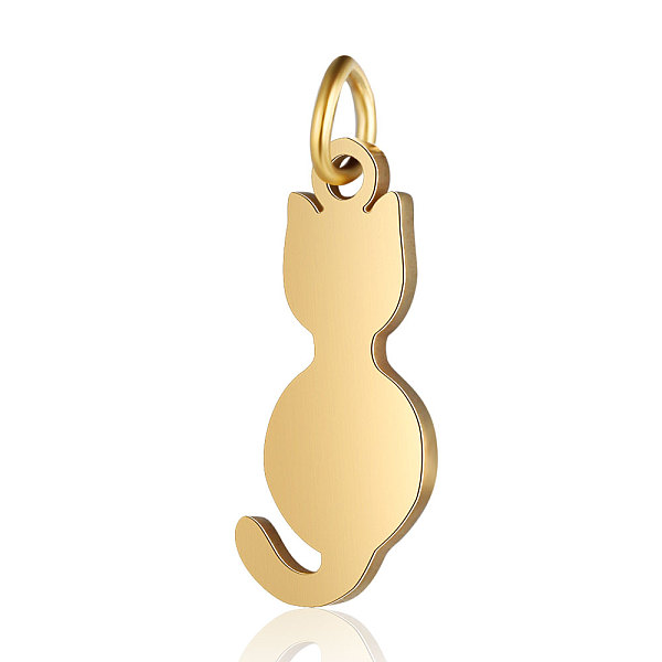 PandaHall 201 Stainless Steel Kitten Pendants, Cat Silhouette Shape, Golden, 17x7.5x1mm, Hole: 3mm 201 Stainless Steel Cat Shape
PandaHall 201 Stainless Steel Kitten Pendants, Cat Silhouette Shape, Golden, 17x7.5x1mm, Hole: 3mm 201 Stainless Steel Cat Shape