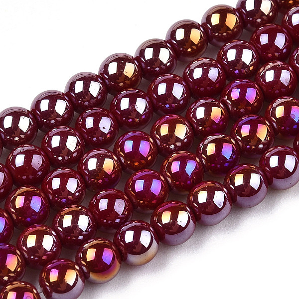 PandaHall Electroplate Opaque Glass Beads Strands, AB Color Plated, Round, Dark Red, 4~4.5mm, Hole: 0.8mm, about 97~99pcs/strand, 14.76...
PandaHall Electroplate Opaque Glass Beads Strands, AB Color Plated, Round, Dark Red, 4~4.5mm, Hole: 0.8mm, about 97~99pcs/strand, 14.76...