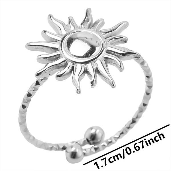 PandaHall Stainless Steel Sun Cuff Ring for Unisex, Minimalist Adjustable Opening Ring, Stainless Steel Color Other Sun
PandaHall Stainless Steel Sun Cuff Ring for Unisex, Minimalist Adjustable Opening Ring, Stainless Steel Color Other Sun