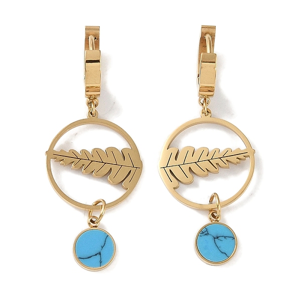 PandaHall Leaf 304 Stainless Steel Hoop Earrings, Synthetic Turquoise Dangle Earrings for Women, Real 18K Gold Plated, 47x18mm Synthetic...
PandaHall Leaf 304 Stainless Steel Hoop Earrings, Synthetic Turquoise Dangle Earrings for Women, Real 18K Gold Plated, 47x18mm Synthetic...