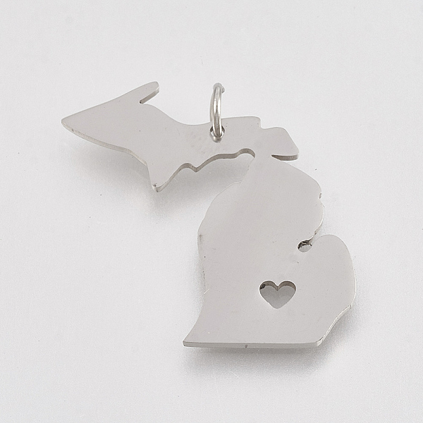 PandaHall 201 Stainless Steel Pendants, Map of Michigan, Stainless Steel Color, 26x18x1mm, Hole: 3mm 201 Stainless Steel Others
PandaHall 201 Stainless Steel Pendants, Map of Michigan, Stainless Steel Color, 26x18x1mm, Hole: 3mm 201 Stainless Steel Others