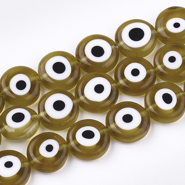 PandaHall Handmade Evil Eye Lampwork Beads Strands, Flat Round, Light Khaki, 11~13x4~5mm, Hole: 1.2mm, about 31~33pcs/strand, 14.1 inch~15.3...
PandaHall Handmade Evil Eye Lampwork Beads Strands, Flat Round, Light Khaki, 11~13x4~5mm, Hole: 1.2mm, about 31~33pcs/strand, 14.1 inch~15.3...