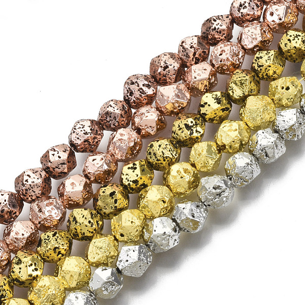 PandaHall Electroplated Natural Lava Rock Beads Strands, Round, Faceted, Bumpy, Mixed Color, 6~7x5~6mm, Hole: 1mm, about 63~64pcs/Strand...
PandaHall Electroplated Natural Lava Rock Beads Strands, Round, Faceted, Bumpy, Mixed Color, 6~7x5~6mm, Hole: 1mm, about 63~64pcs/Strand...