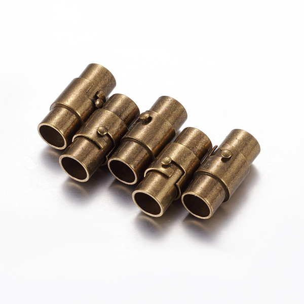 PandaHall Brass Locking Tube Magnetic Clasps, Column, Antique Bronze, 15x7mm, Hole: 4.8mm Brass Column
PandaHall Brass Locking Tube Magnetic Clasps, Column, Antique Bronze, 15x7mm, Hole: 4.8mm Brass Column