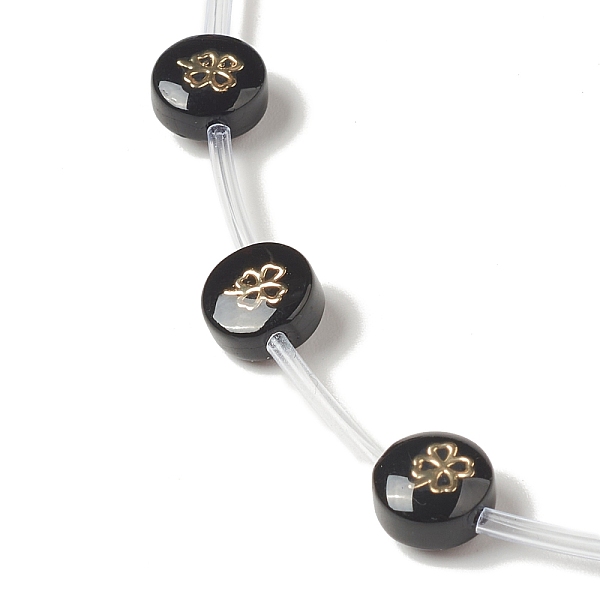 PandaHall Handmade Lampwork Beads Strands, with Golden Tone Brass Findings & Enamel, Flat Round, Black, Clover Pattern, 8x5.5mm, Hole: 1mm...
PandaHall Handmade Lampwork Beads Strands, with Golden Tone Brass Findings & Enamel, Flat Round, Black, Clover Pattern, 8x5.5mm, Hole: 1mm...