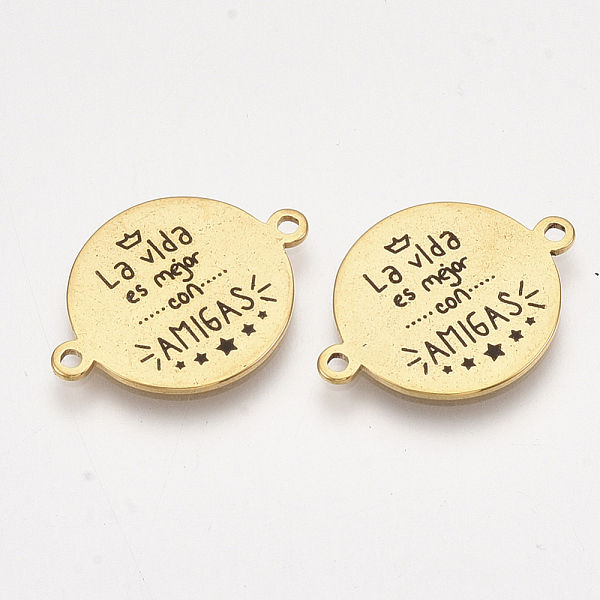 PandaHall 304 Stainless Steel Quote Links Connectors, with Enamel, Flat Round with Word, Golden, 21.5x16x1mm, Hole: 1.4mm 304 Stainless...
PandaHall 304 Stainless Steel Quote Links Connectors, with Enamel, Flat Round with Word, Golden, 21.5x16x1mm, Hole: 1.4mm 304 Stainless...