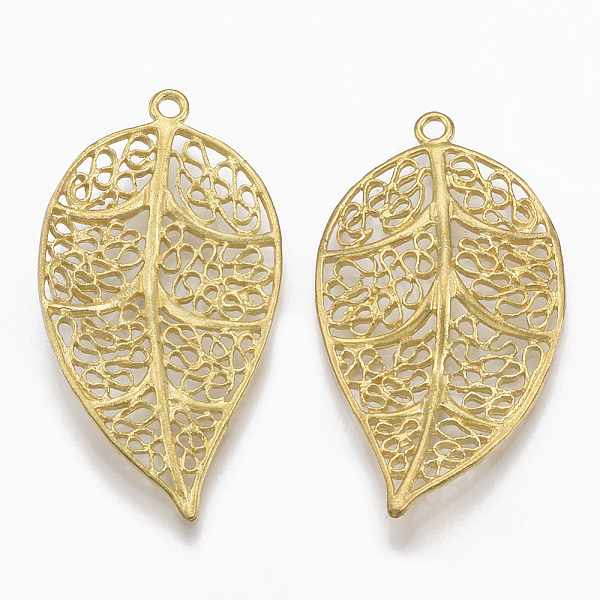 PandaHall Brass Pendants, Nickel Free, Leaf, Raw(Unplated), 40.5x22x3mm, Hole: 1.5mm Brass Leaf
PandaHall Brass Pendants, Nickel Free, Leaf, Raw(Unplated), 40.5x22x3mm, Hole: 1.5mm Brass Leaf