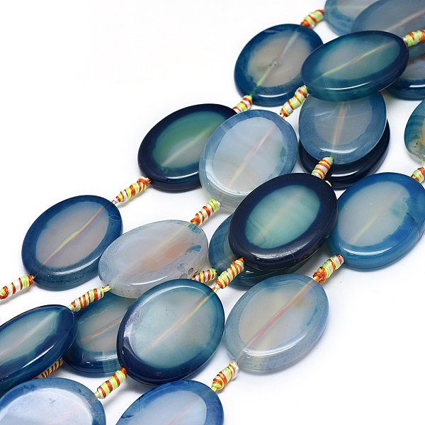 PandaHall Natural Banded Agate/Striped Agate Beads Strands, Dyed & Heated, Oval, Cadet Blue, 36~38x28~30x5~7mm, Hole: 1.8mm, about...
PandaHall Natural Banded Agate/Striped Agate Beads Strands, Dyed & Heated, Oval, Cadet Blue, 36~38x28~30x5~7mm, Hole: 1.8mm, about...