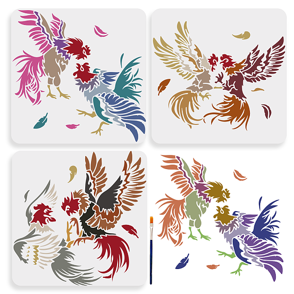 PandaHall MAYJOYDIY US 1 Set PET Hollow Out Drawing Painting Stencils, for DIY Scrapbook, Photo Album, with 1Pc Art Paint Brushes, Rooster...
PandaHall MAYJOYDIY US 1 Set PET Hollow Out Drawing Painting Stencils, for DIY Scrapbook, Photo Album, with 1Pc Art Paint Brushes, Rooster...