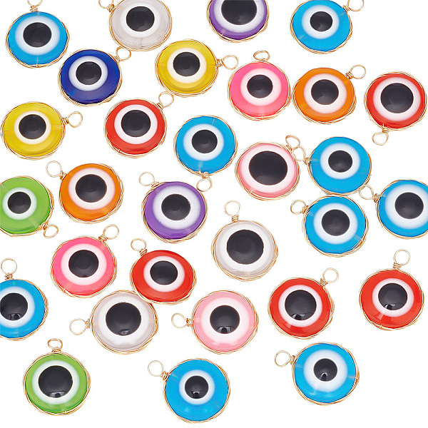 PandaHall ARRICRAFT 30Pcs Transparent Evil Eye Resin Pendants, with Light Gold Tone Copper Wire Wrapped, Mixed Color, Flat Round Charm..., Multicolor
PandaHall ARRICRAFT 30Pcs Transparent Evil Eye Resin Pendants, with Light Gold Tone Copper Wire Wrapped, Mixed Color, Flat Round Charm..., Multicolor