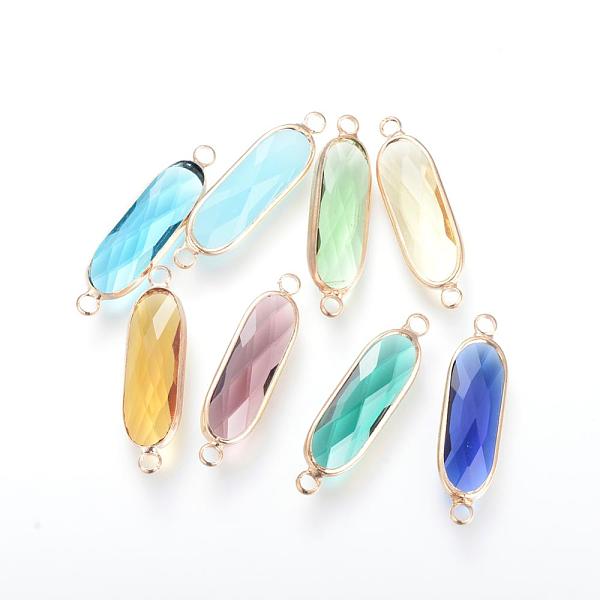 PandaHall Glass Links connectors, with Brass Findings, Faceted, Oval, Mixed Color, 31.5x8.5x4.5mm, Hole: 2.5mm Glass Oval Multicolor
PandaHall Glass Links connectors, with Brass Findings, Faceted, Oval, Mixed Color, 31.5x8.5x4.5mm, Hole: 2.5mm Glass Oval Multicolor