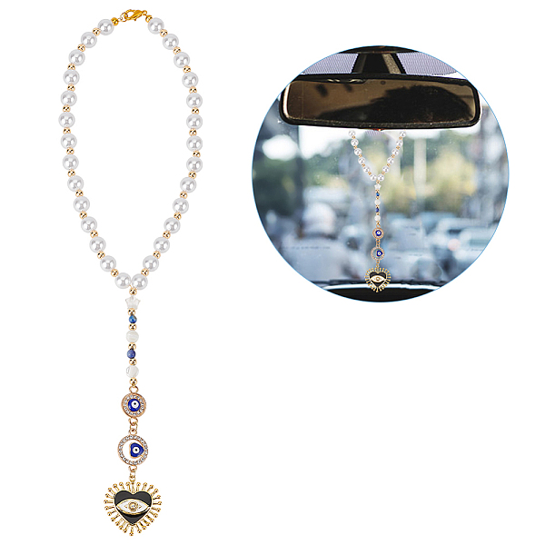 PandaHall DELORIGIN Heart Evil Eye Car Hanging Ornament Enamel Suncatchers with Evil Eye Charms Pendant Acrylic Imitated Pearl Car..., White
PandaHall DELORIGIN Heart Evil Eye Car Hanging Ornament Enamel Suncatchers with Evil Eye Charms Pendant Acrylic Imitated Pearl Car..., White