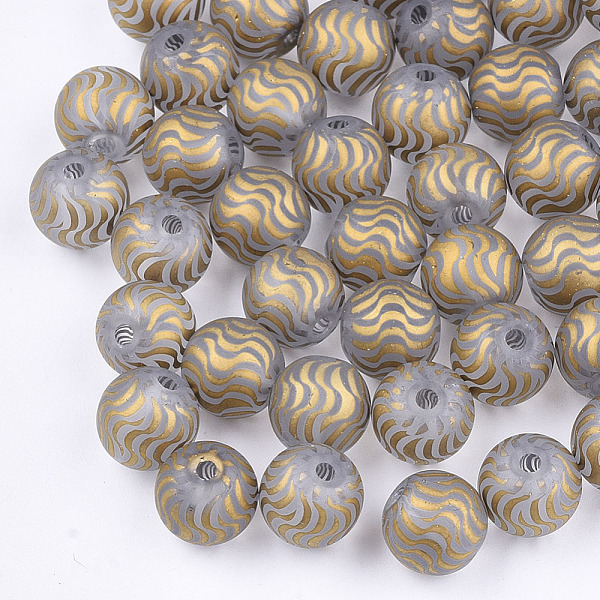 PandaHall Electroplate Glass Beads, Frosted, Round with Wave Pattern, Gold, 8~8.5mm, Hole: 1.5mm Glass Others Gold
PandaHall Electroplate Glass Beads, Frosted, Round with Wave Pattern, Gold, 8~8.5mm, Hole: 1.5mm Glass Others Gold