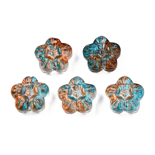 PandaHall Transparent Spray Painted Glass Beads, Two Tone, Flower, Dark Cyan, 12.5x13x6mm, Hole: 1mm Glass Flower
PandaHall Transparent Spray Painted Glass Beads, Two Tone, Flower, Dark Cyan, 12.5x13x6mm, Hole: 1mm Glass Flower